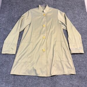 Maralyce Ferree Womens Sage Green Iridescent Button Front Light Jacket Size M